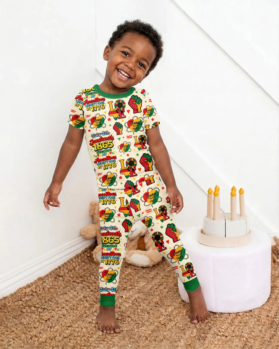 Juneteenth 1865 Because My Ancestors Weren't Free In 1776 Bamboo Two Piece Short Sleeve Pajama Set