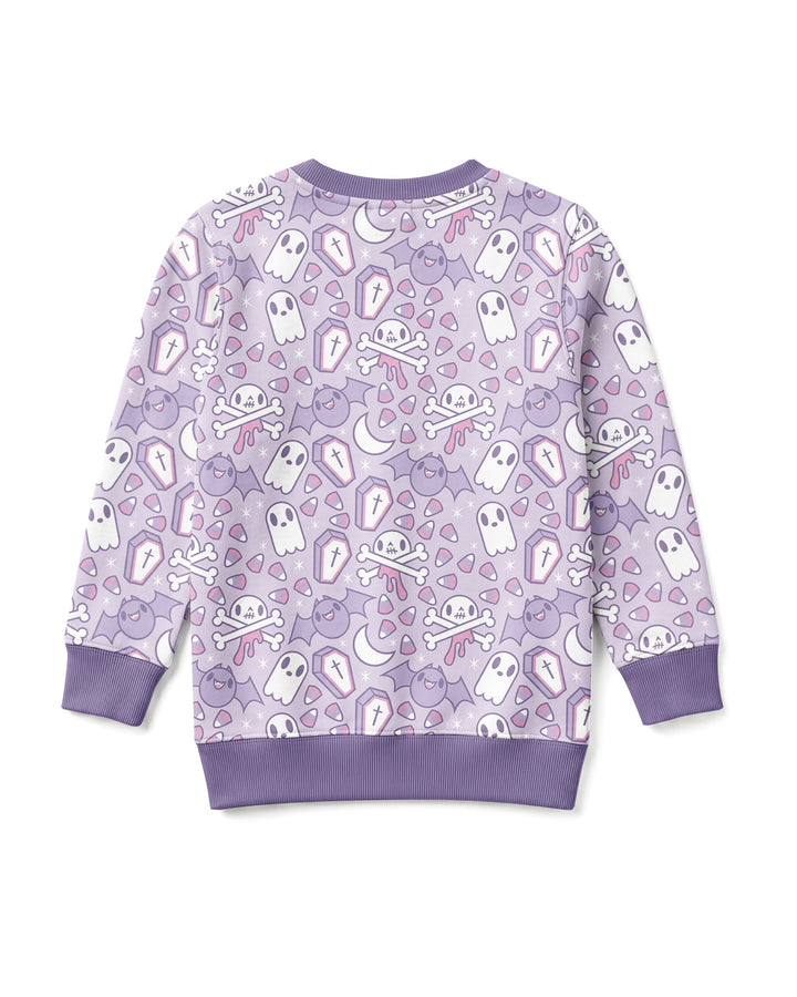 Cute Ghost Halloween Pastel Purple Spooky Bamboo Crewneck Sweatshirt