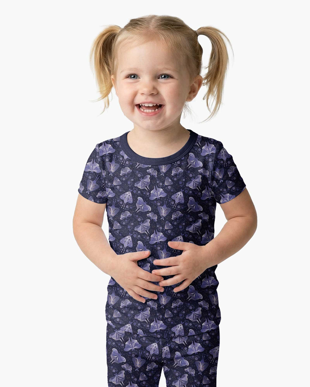 Very Peri Moths Bamboo Two Piece Short Sleeve Pajama Set