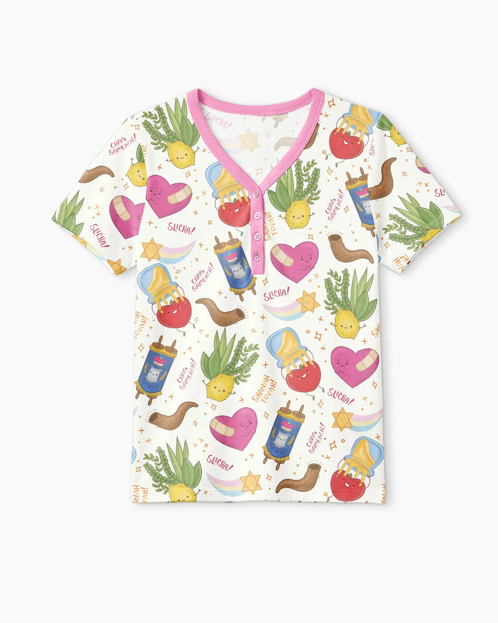 Jewish High Holidays Bamboo Women Short Sleeve Short Pajama Set