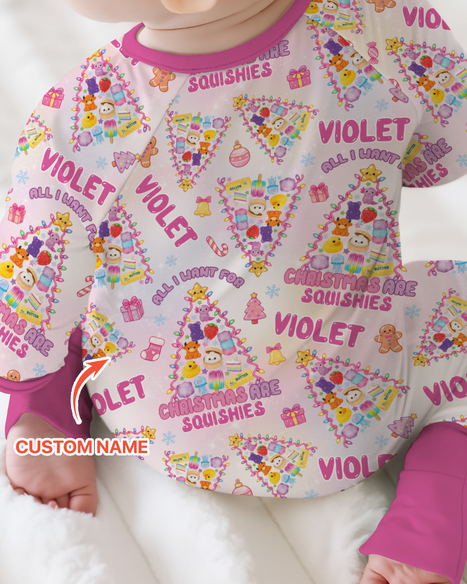Custom Name All I Want For Christmas Are Squishies Bamboo Convertible Zippy