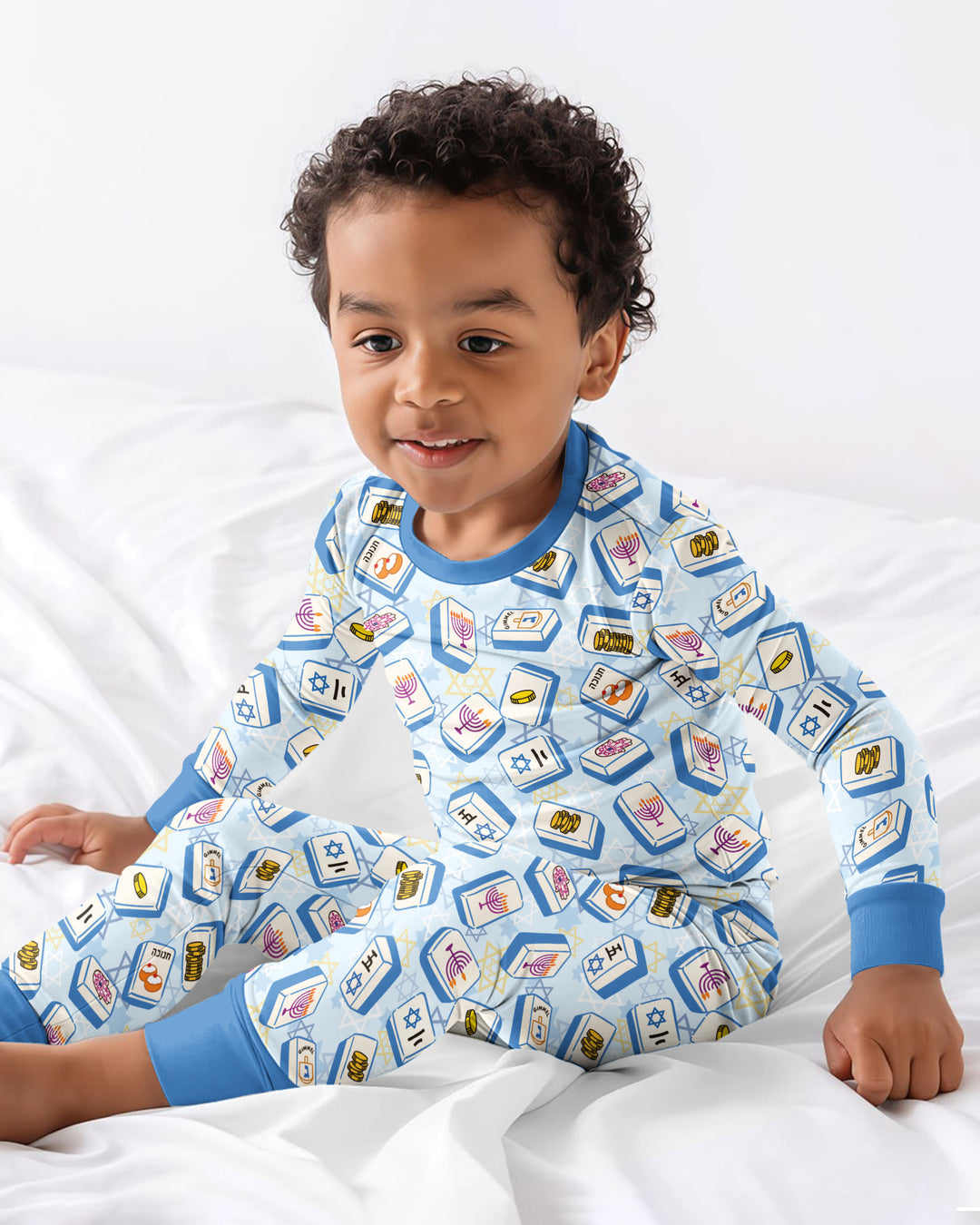 Hanukkah Mahjong Club Bamboo Two Piece Long Sleeve Pajama Set