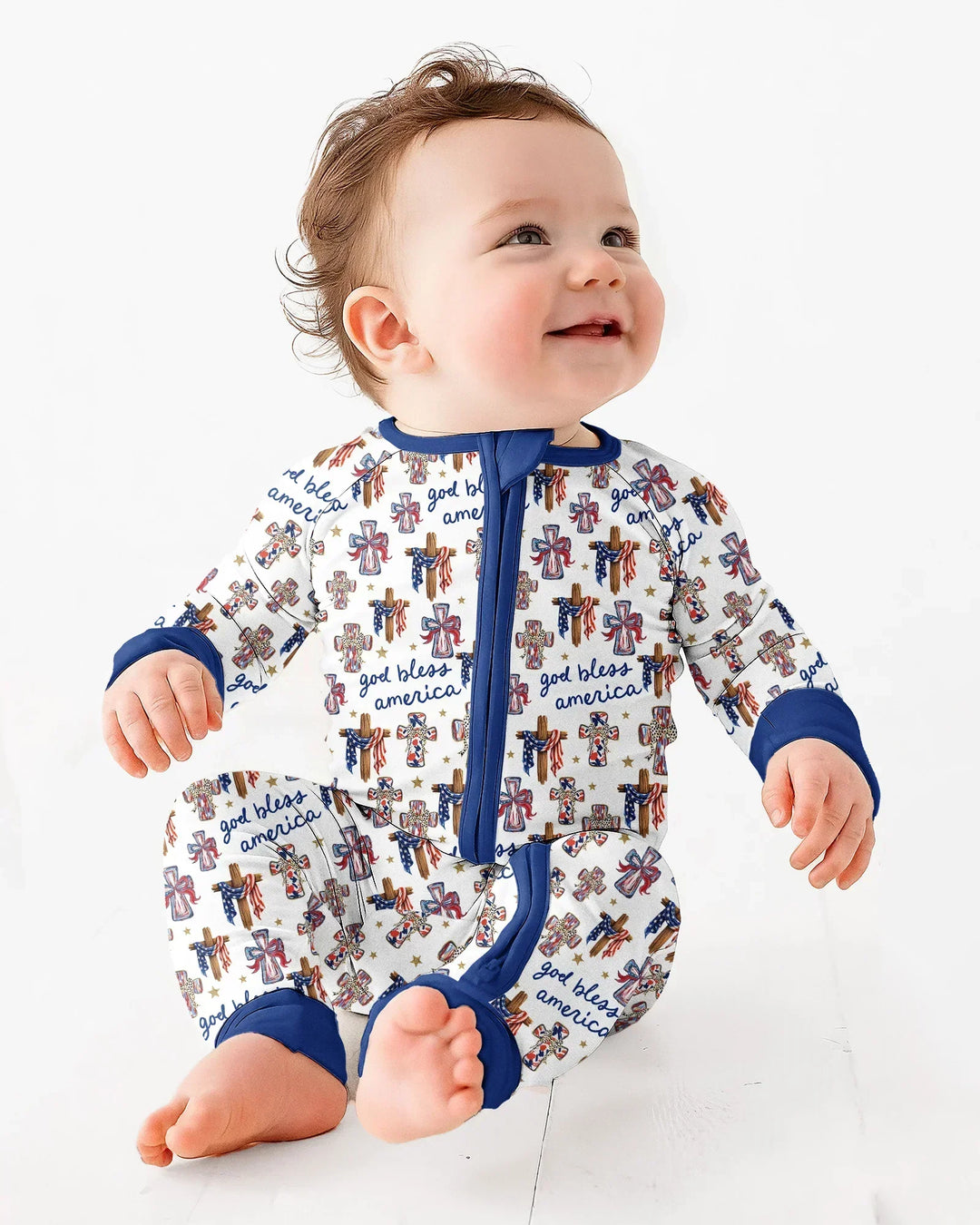 God Bless America Family Matching Bamboo Convertible Zippy