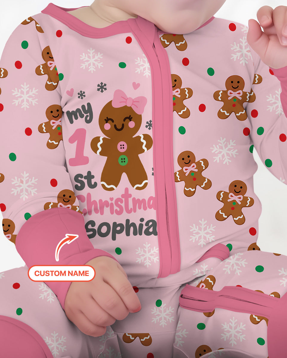 Custom Name My First Christmas  Bamboo Convertible Zippy