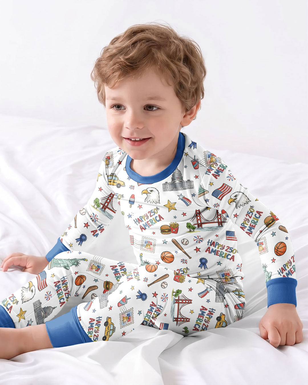 America 250 Celebration Bamboo Two Piece Long Sleeve Pajama Set