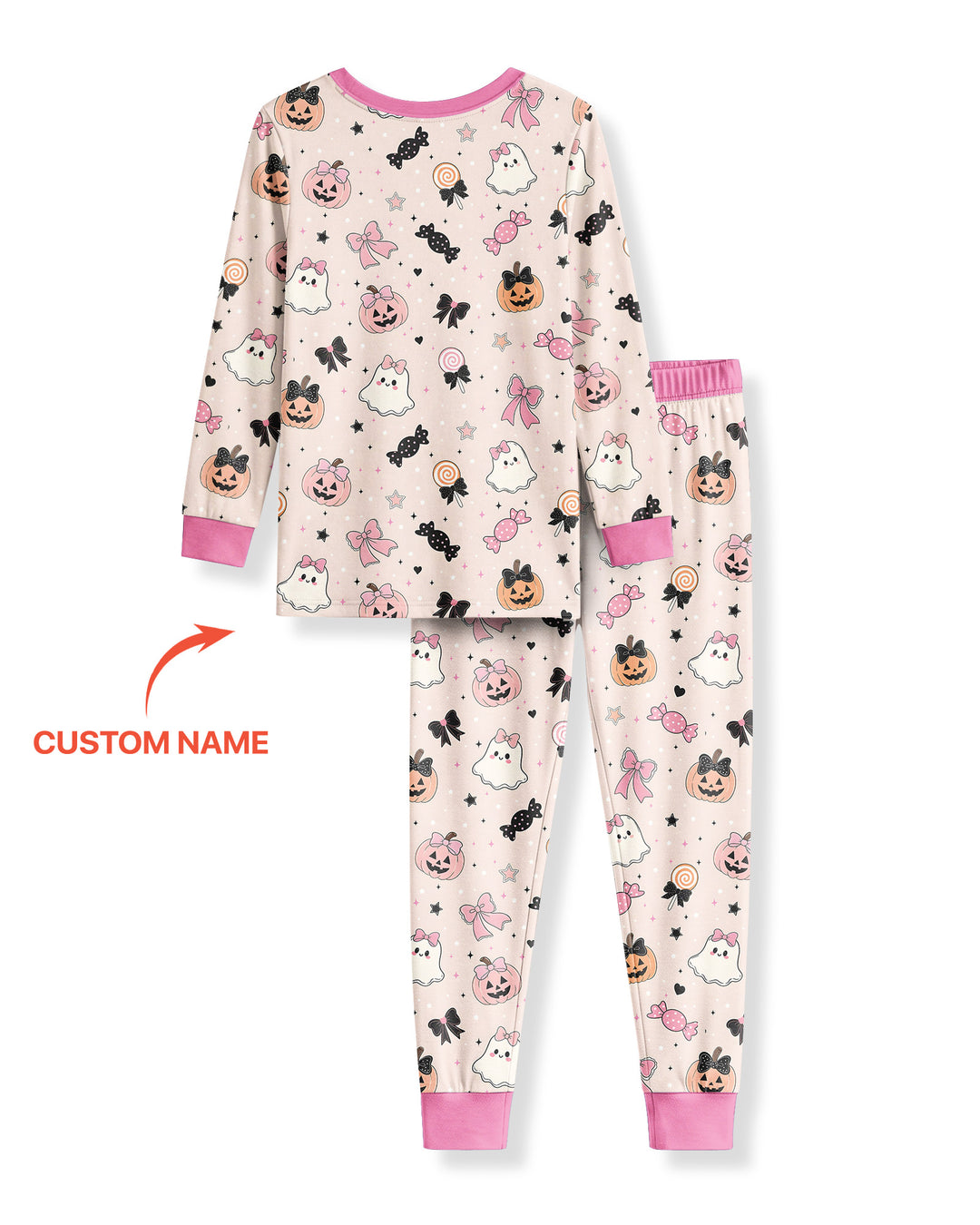 Custom Name Cute Ghost My First Halloween  Bamboo Two Piece Long Sleeve Pajama Set