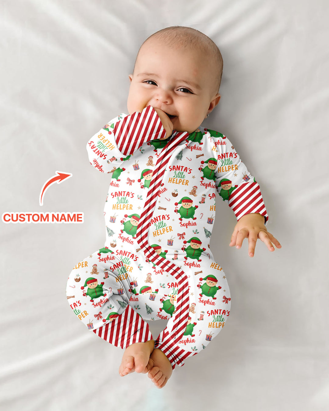 Custom Name Santa's Little Helper Bamboo Convertible Zippy