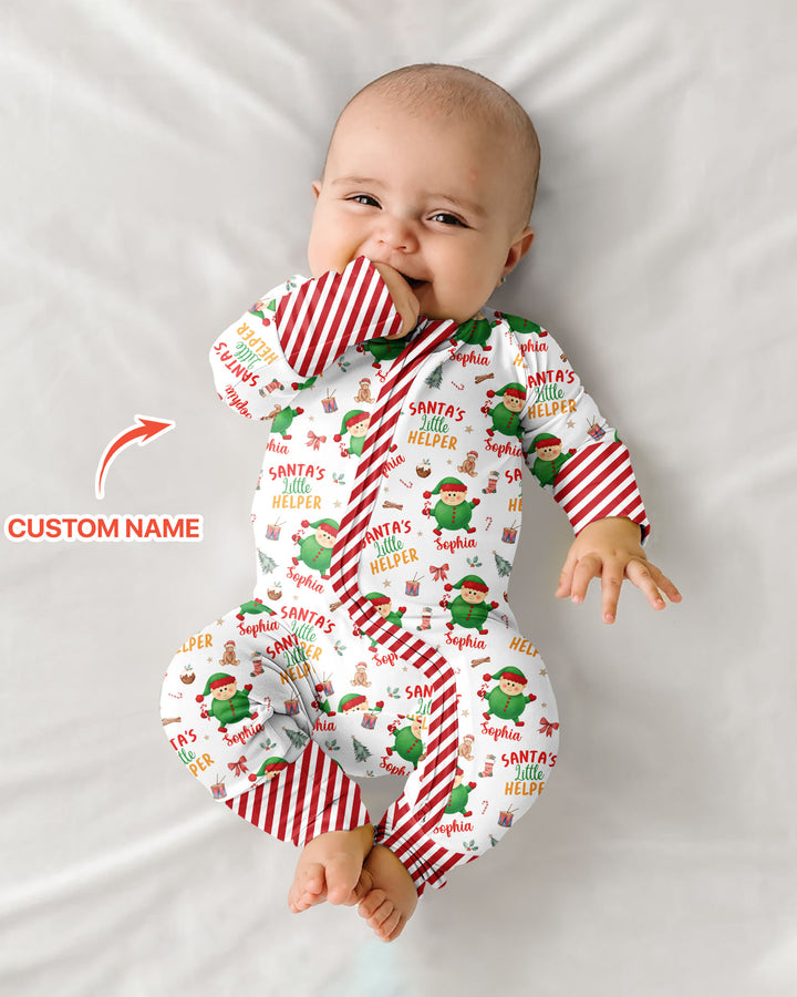 Custom Name Santa's Little Helper Bamboo Convertible Zippy