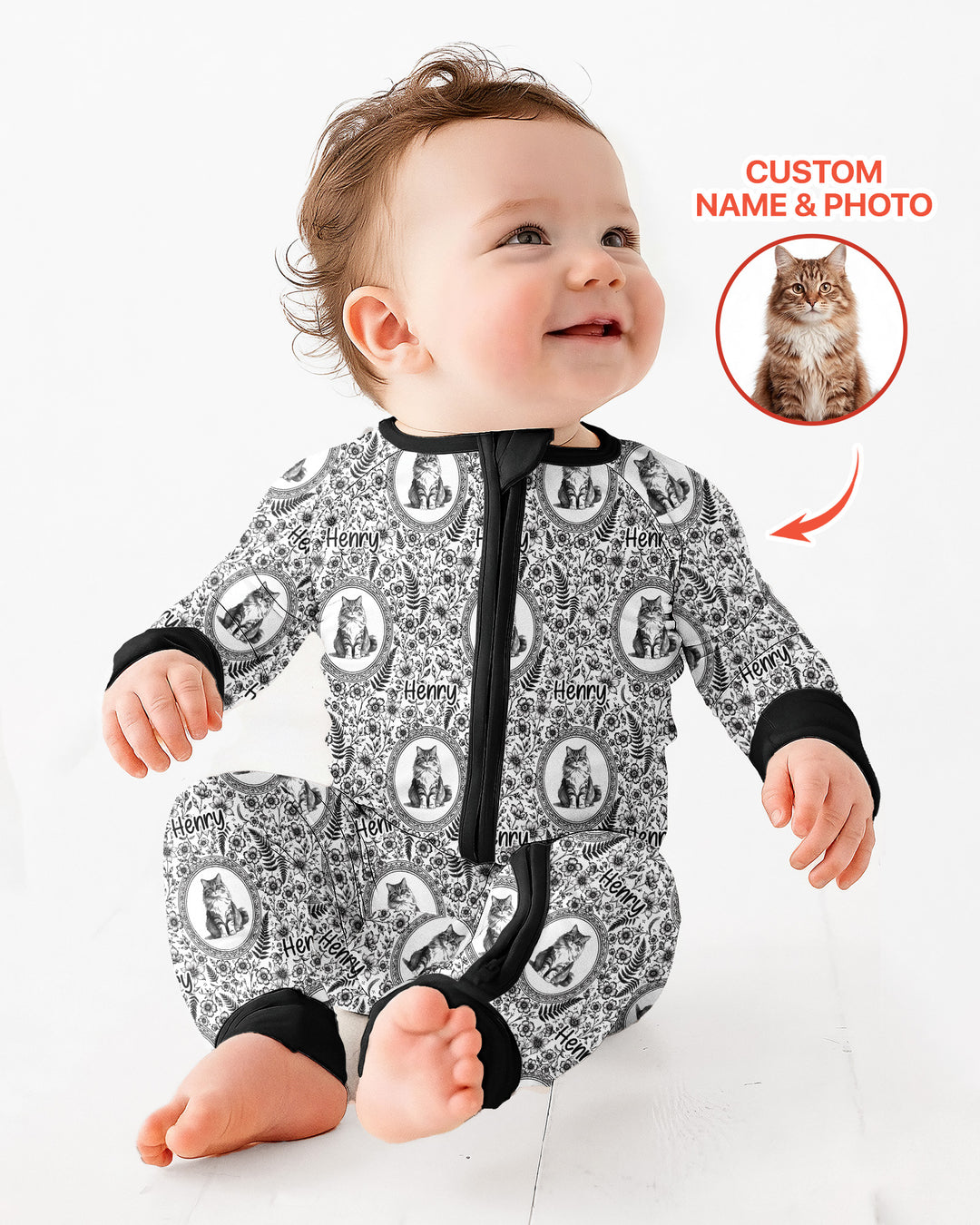 Custom Pet Photo Chinoiserie Garden Bamboo Convertible Zippy