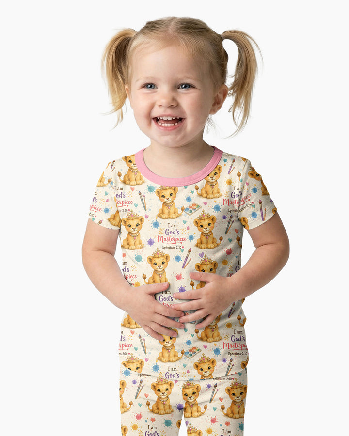 I Am God's Masterpiece Two Piece Short Sleeve Pajama Set