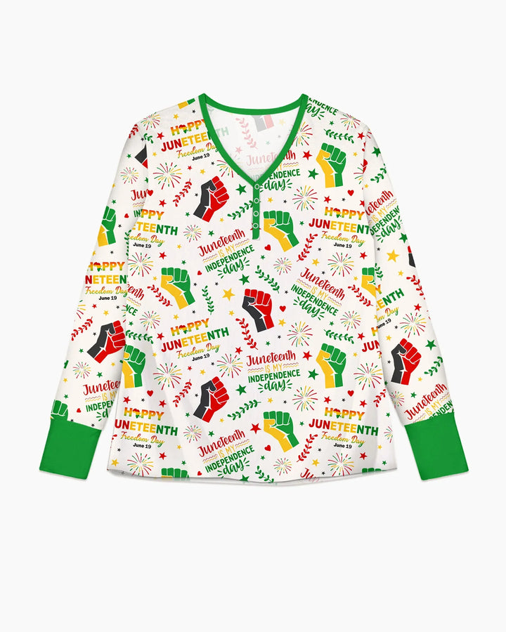 Happy Juneteenth Freedom Day Bamboo Women Pajama Set