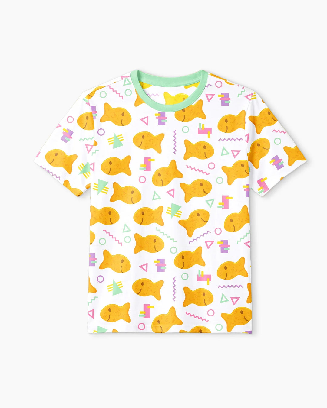 Cheesy Fishies Family Matching Bamboo Men Short Sleeve Short Pajama Set