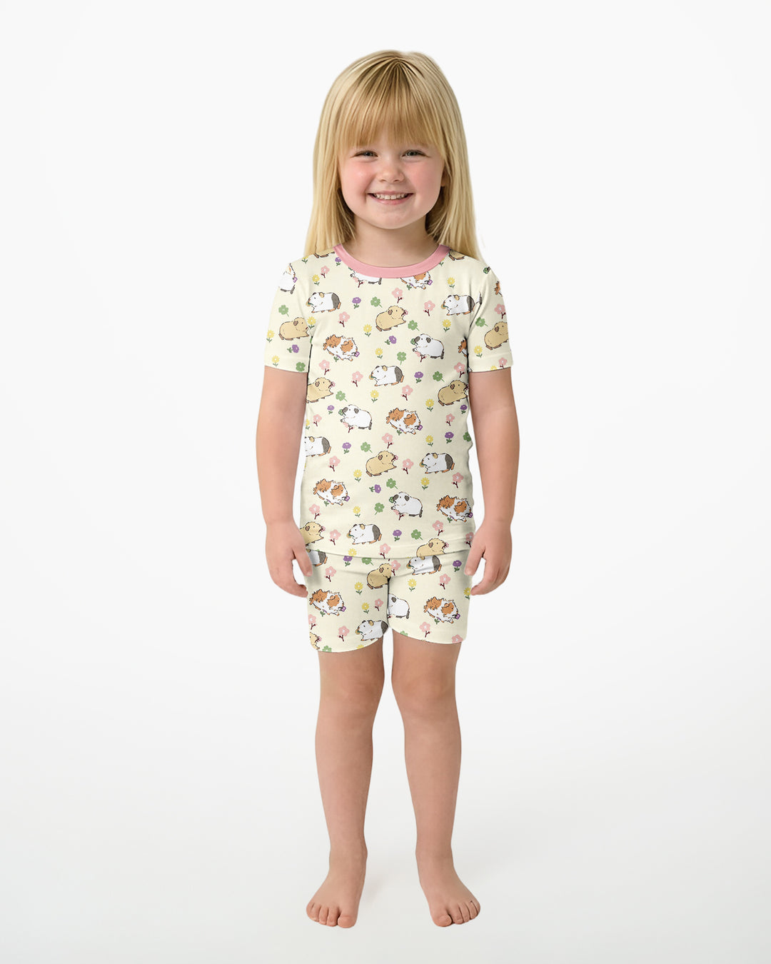 Guinea Pig Garden Bamboo Two Piece Short Sleeve Shorts Pajama Set