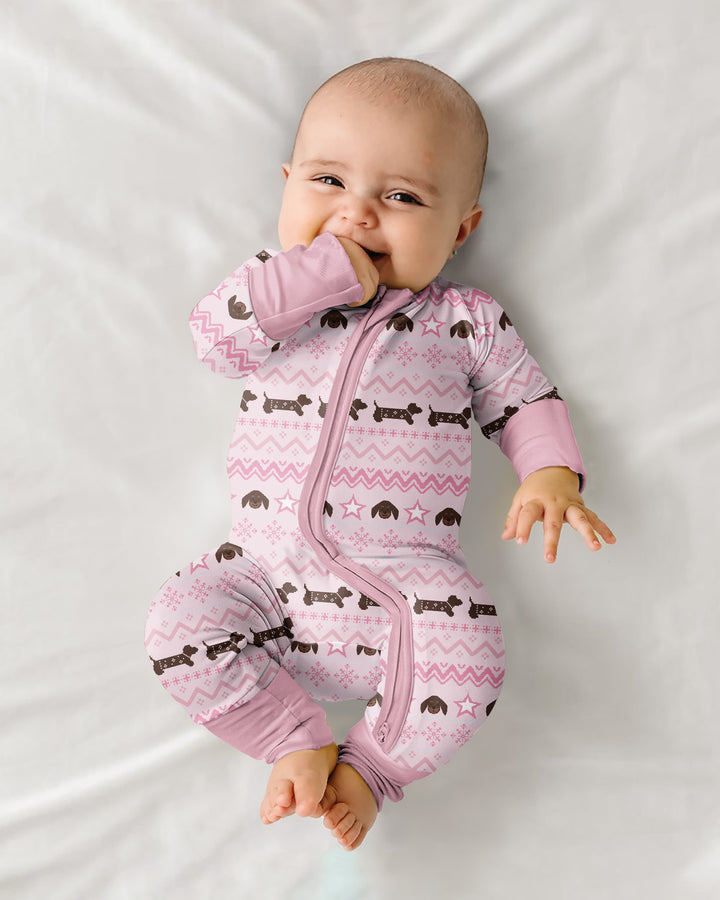 Dachshund Winter Fair Isle Bamboo Convertible Zippy