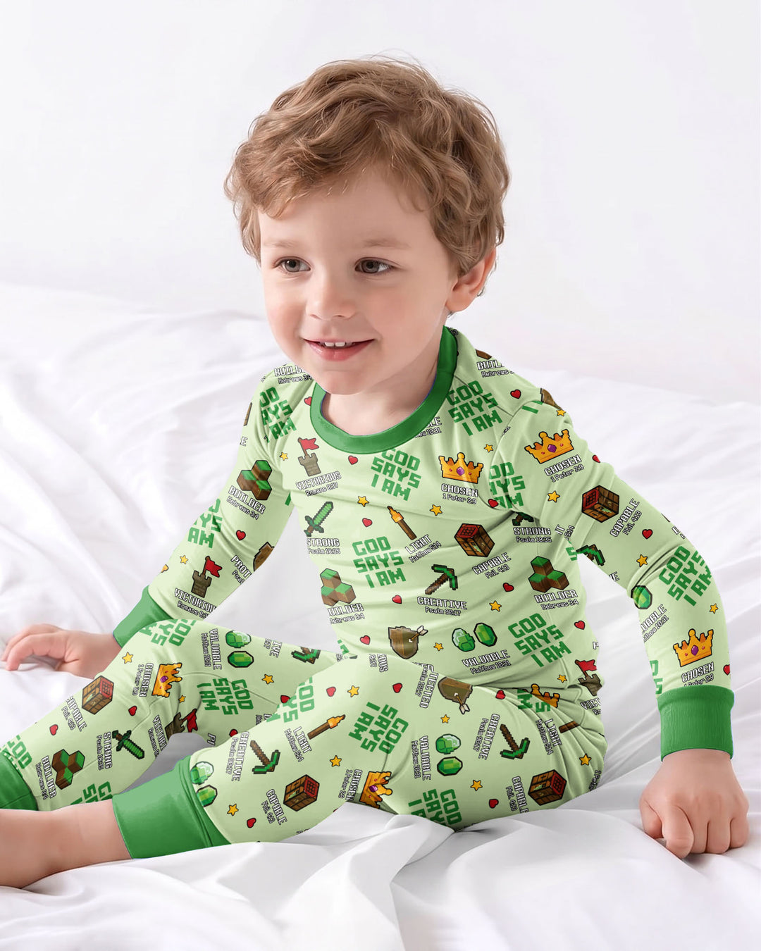 Template Bamboo Two Piece Long Sleeve Pyjamas Set