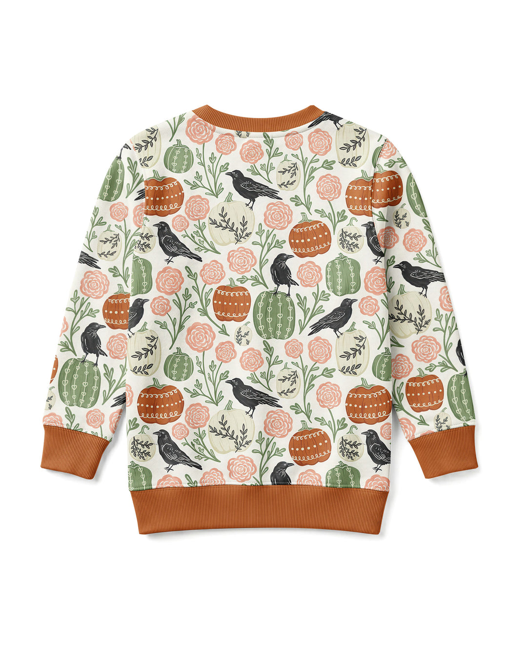 Country Crows with Mums and Pumpkins Bamboo Crewneck Sweatshirt