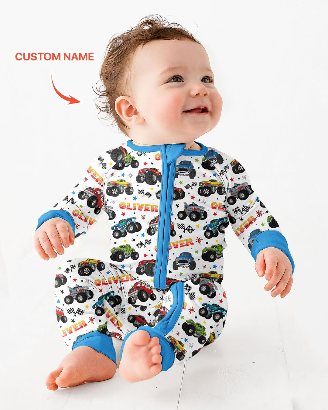 Personalized Monster Trucks Bamboo Convertible Zippy
