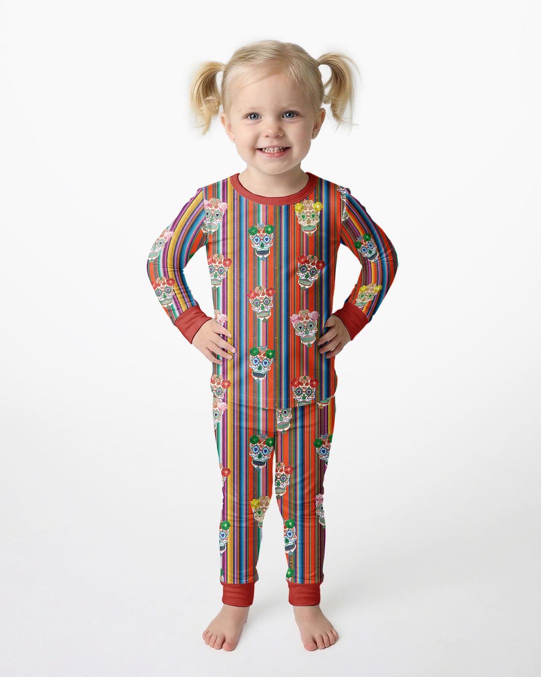 Day of the Dead Vintage Bamboo Two Piece Long Sleeve Pajama Set