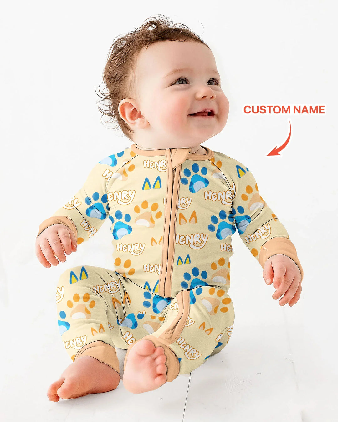 Custom Name Favourite Blue Dog Family Matching Bamboo Convertible Zippy