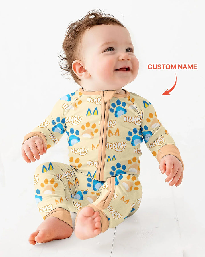 Custom Name Favourite Blue Dog Family Matching Bamboo Convertible Zippy