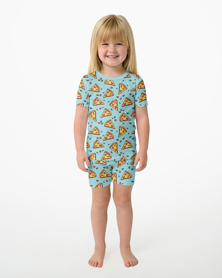 Pizza Doodle Bamboo Two-Piece Short Sleeve Shorts Pyjamas Set
