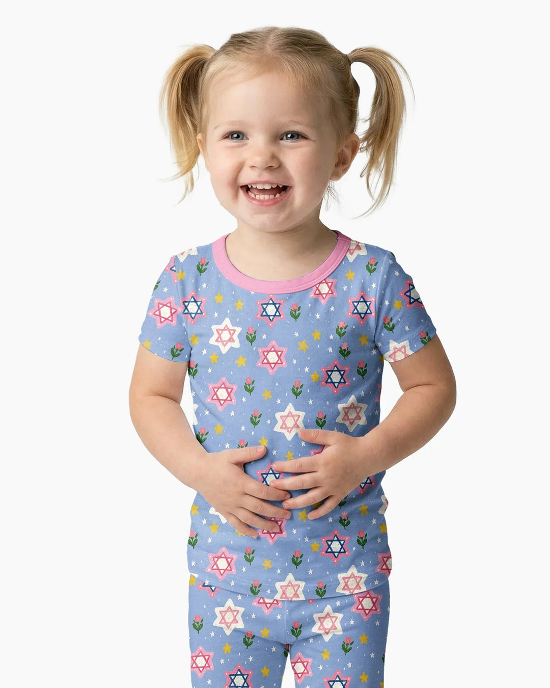 Starry Bloom Blessings Family Matching Bamboo Two Piece Short Sleeve Pajama Set
