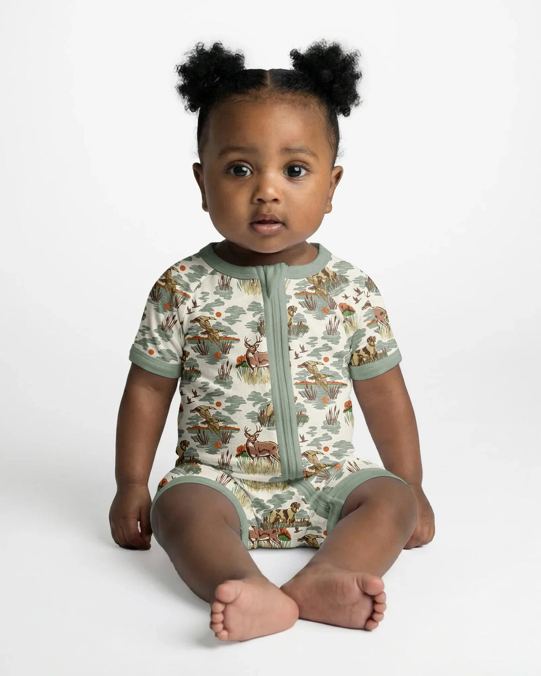 Vintage Hunting Season Daddy& Me Matching Bamboo Shorty Zippy