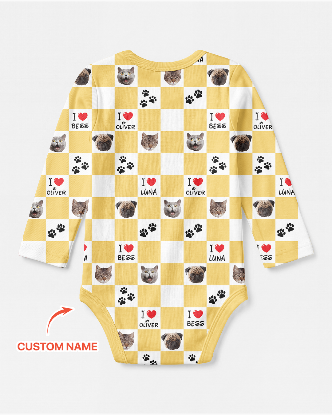 Custom Photo I Love My Best Friend Dog/Cat Bamboo Bodysuit
