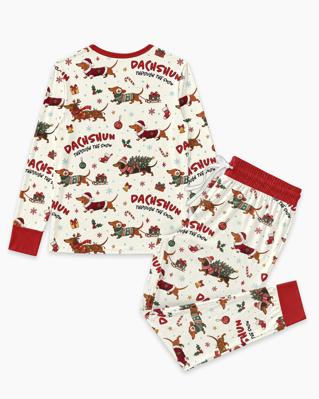 Dachshund Through The Snow Bamboo Women Pajama Set