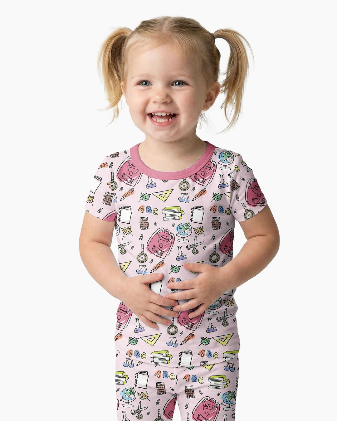 Doodle School Days Bamboo Two Piece Short Sleeve Pajama Set