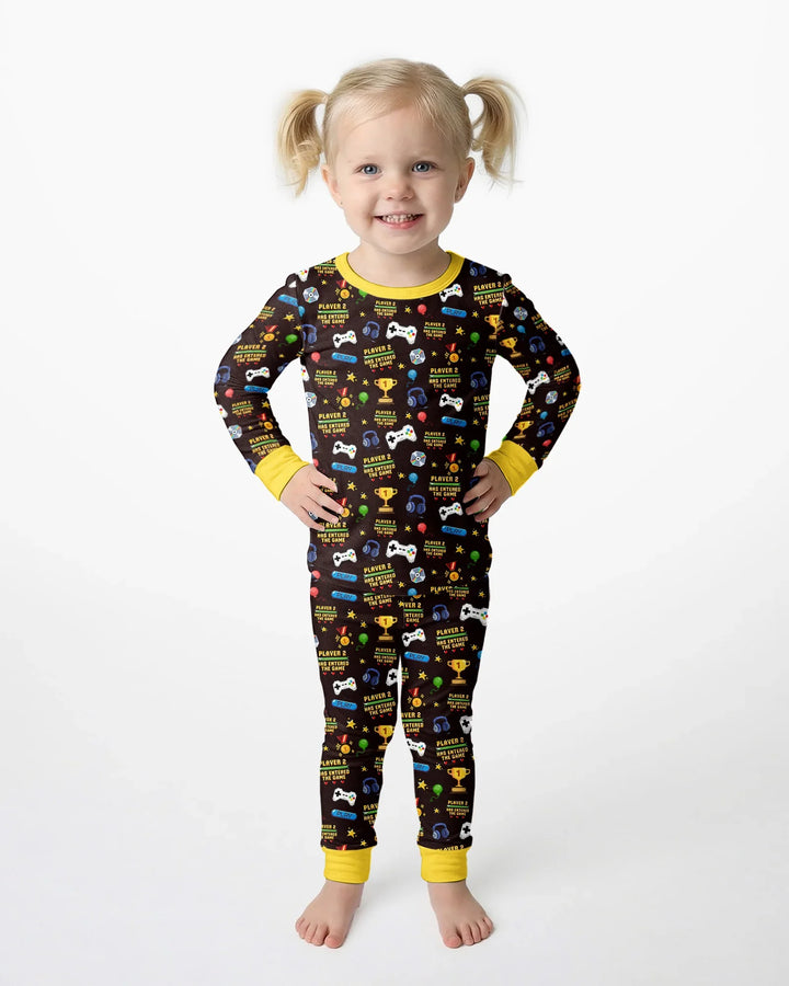 Leveled Up Daddy & Me Matching Bamboo Two Piece Long Sleeve Pajama Set