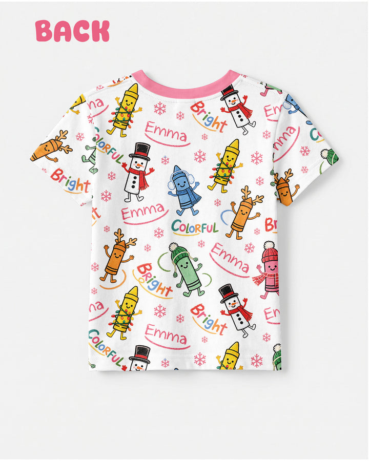 Custom Name Bright & Colorful Bamboo Crewneck T-Shirt