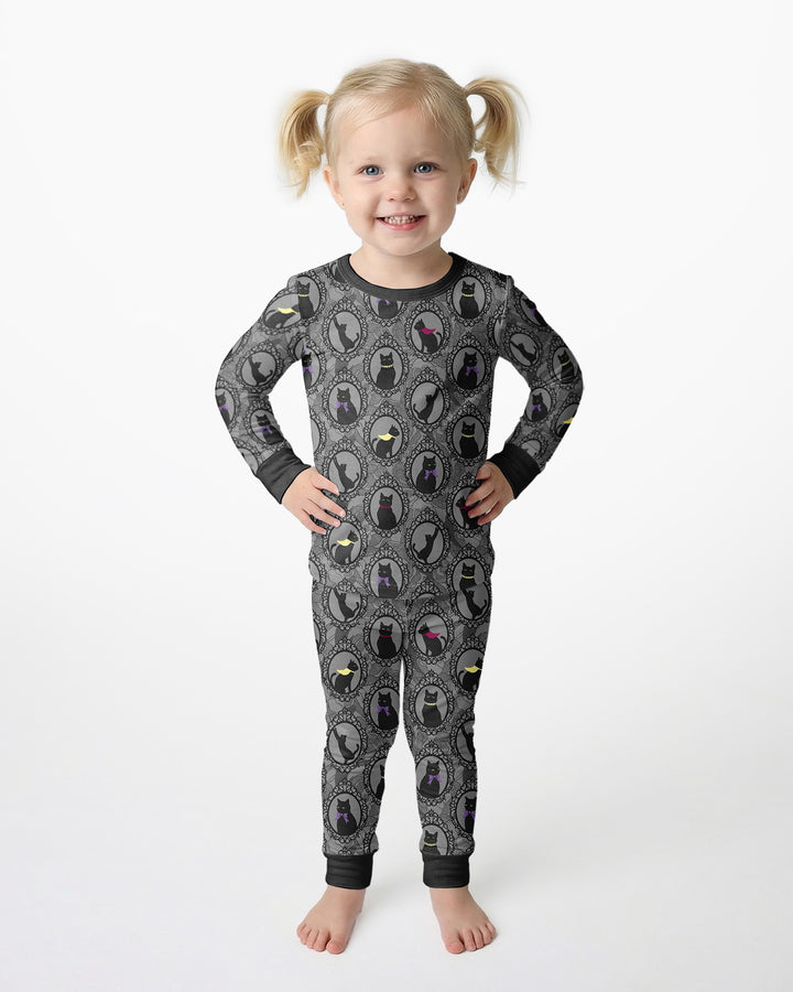 Midnight Cat Parade Bamboo Two Piece Long Sleeve Pajama Set