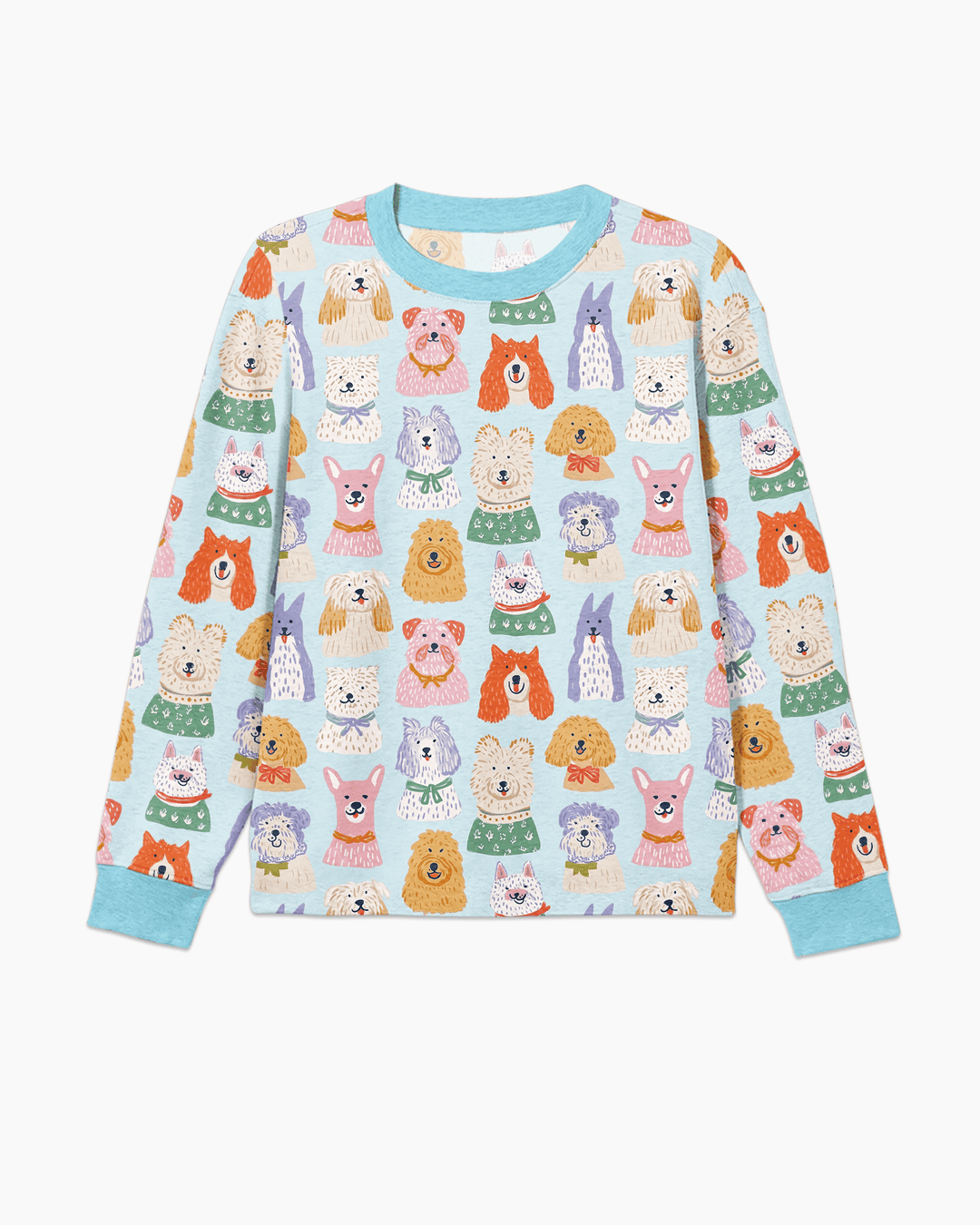 Whimsical Puppy Parade Family Matching Bamboo Men's Pajama Set