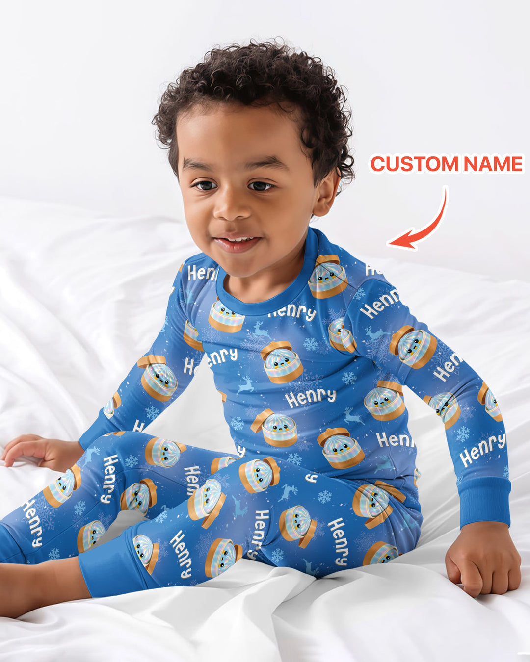 Christmas Cutie Dumpling Bamboo Two Piece Long Sleeve Pajama Set