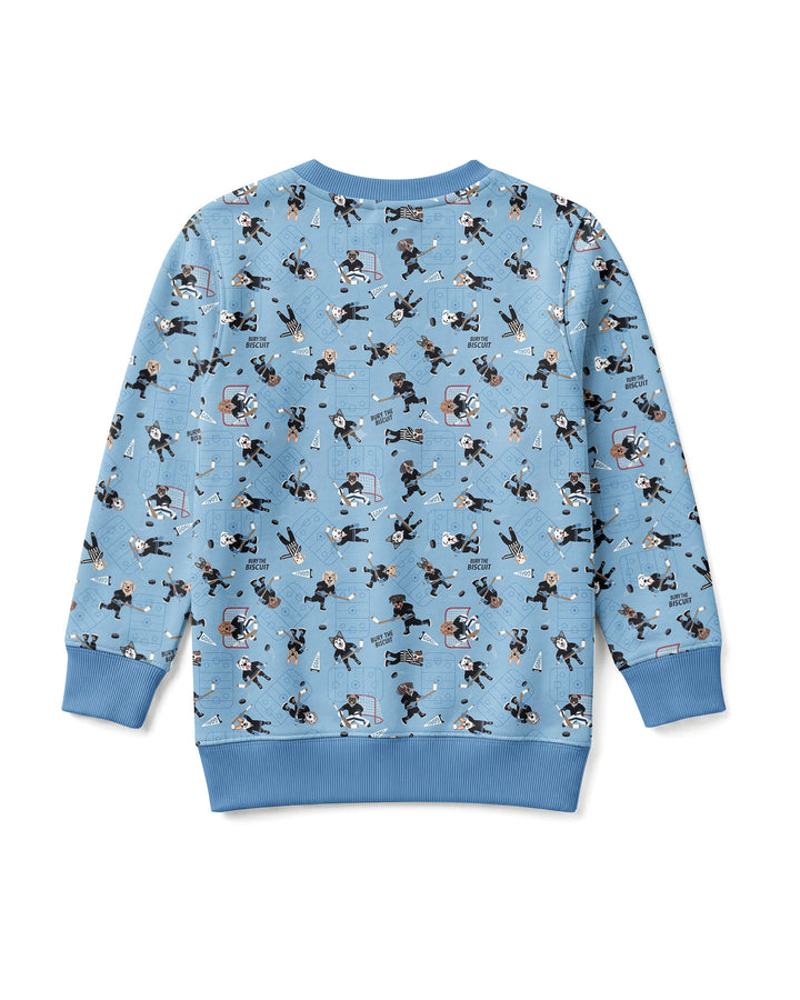 Hockey Dogs - Blue and Black Bamboo Crewneck Sweatshirt