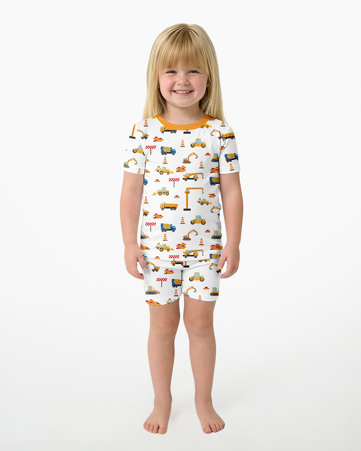 Construction Bamboo Two Piece Short Sleeve Shorts Pyjamas Set