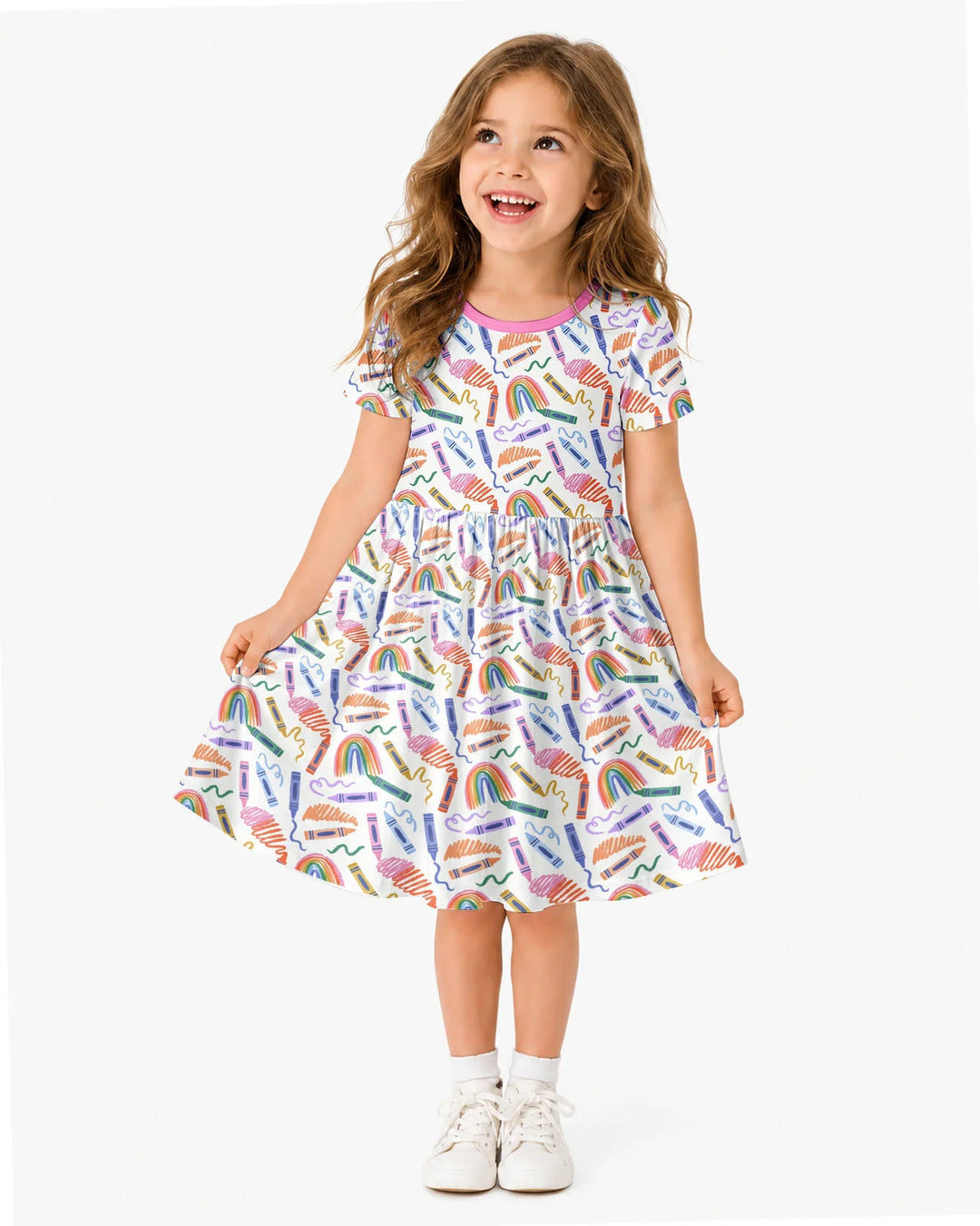 Crayon Chaos Bamboo Twirl Dress