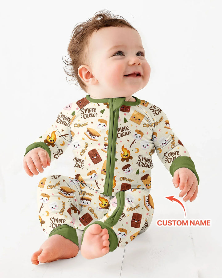 Custom Name Kawaii S'more Crew Family Matching Bamboo Convertible Zippy