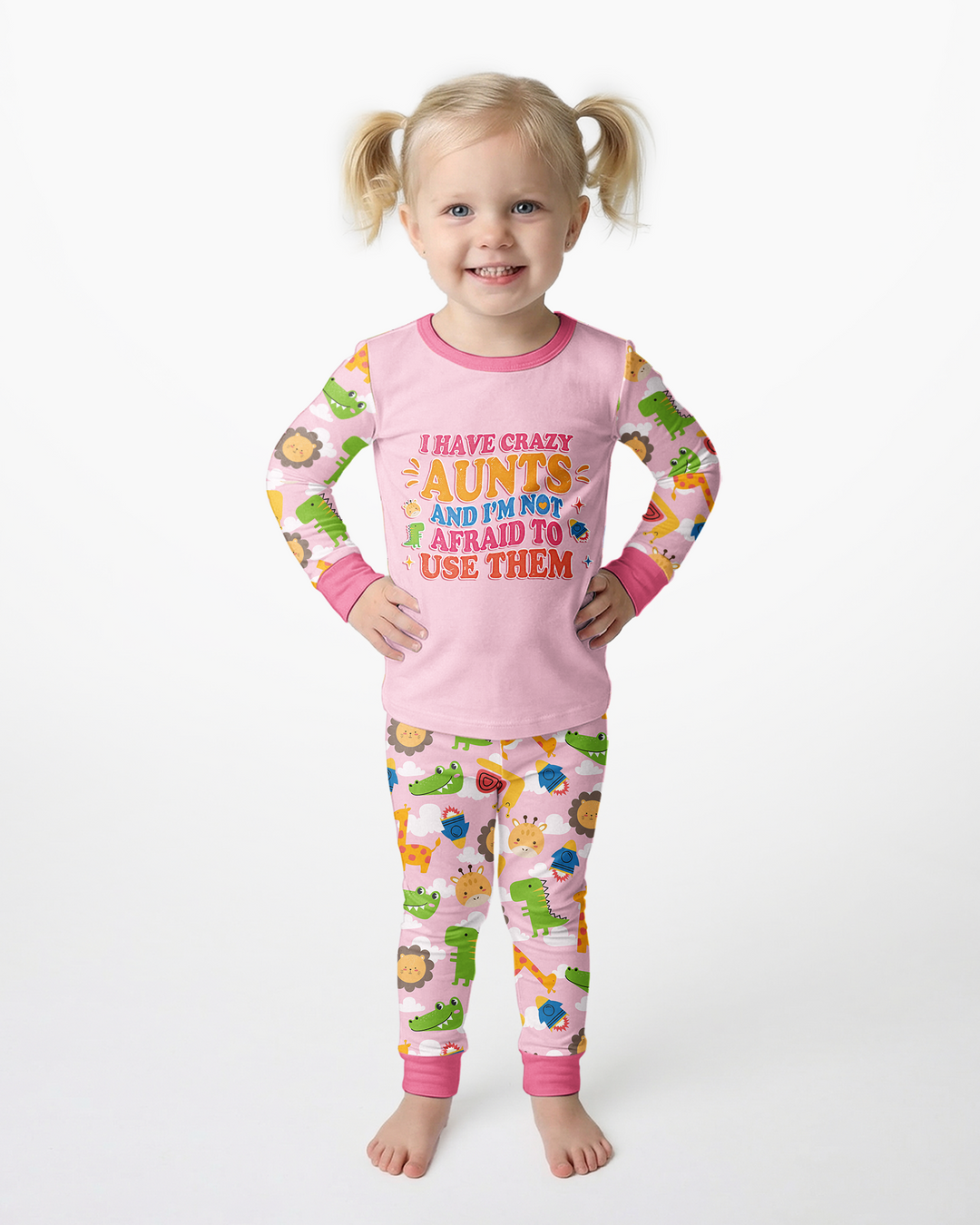 I Have Crazy Aunts Bamboo Two Piece Long Sleeve Pajama Set