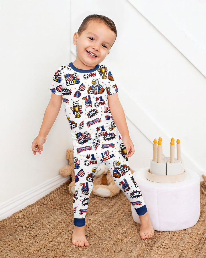 USA Soccer 2026 Party Bamboo Two Piece Short Sleeve Pajama Set