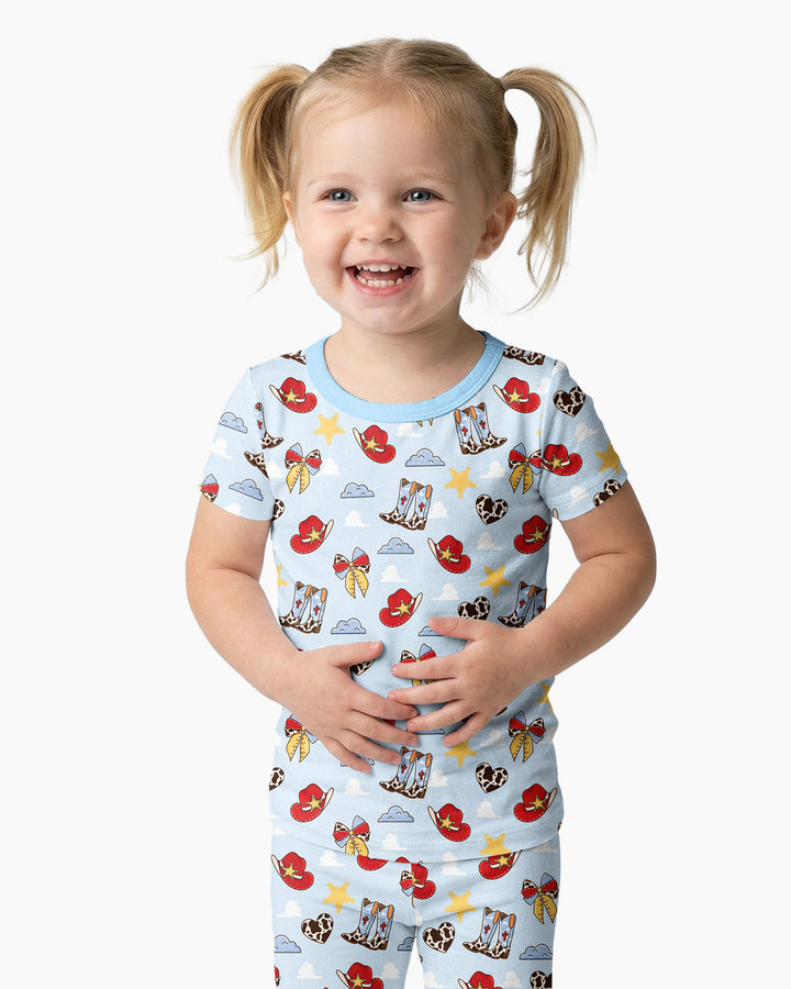 Cowboy Story Bamboo Two Piece Short Sleeve Pajama Set