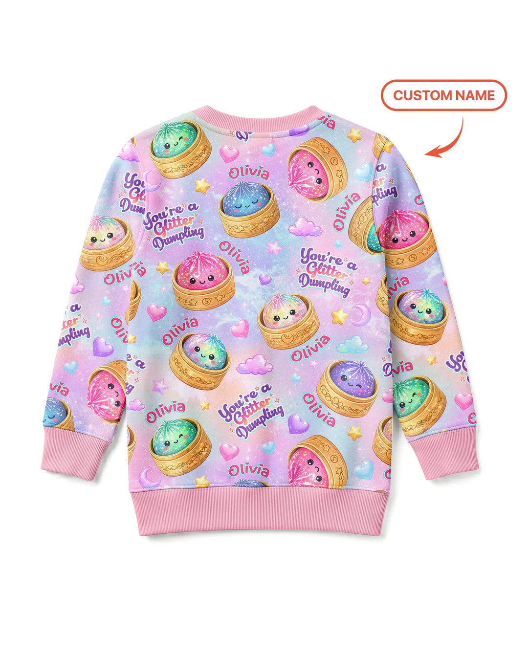 Custom Name You're A Glitter Dumpling Bamboo Crewneck Sweatshirt