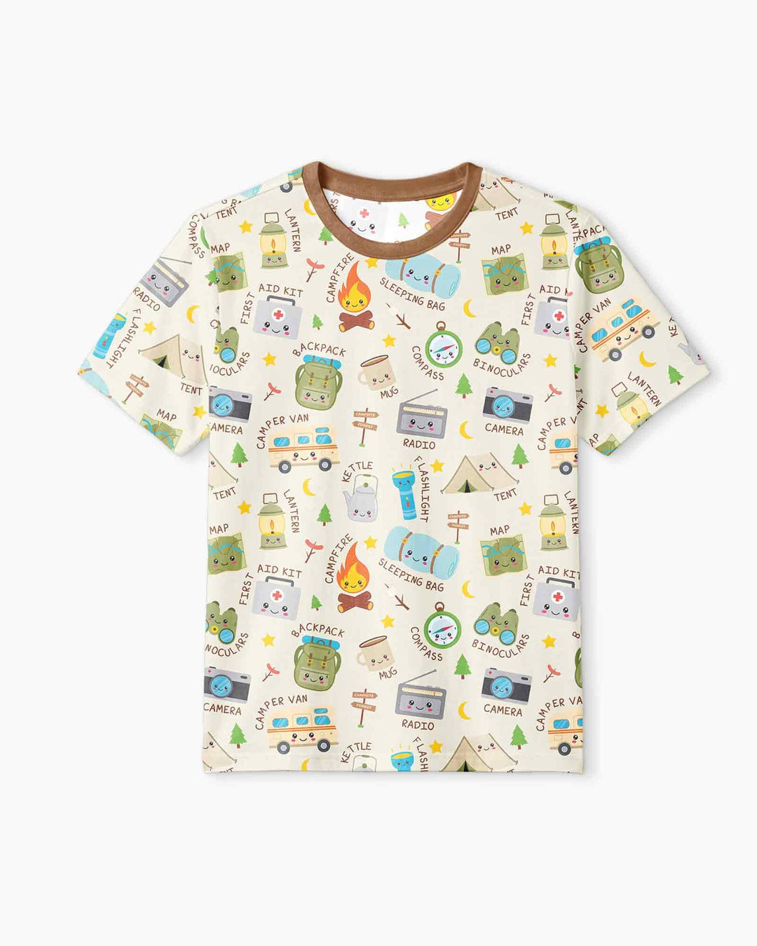 Little Camp Adventure Family Matching Bamboo Men Short Sleeve Short Pajama Set