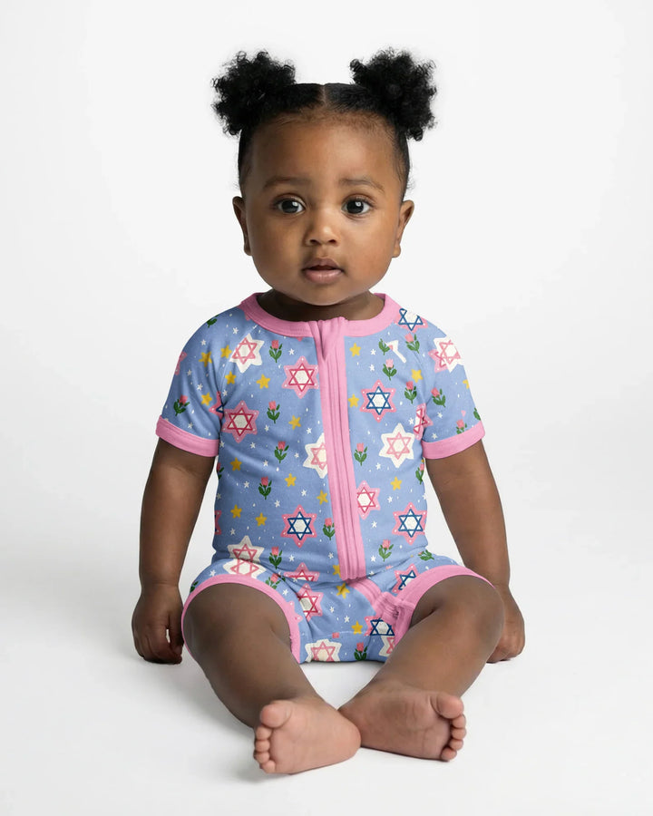 Starry Bloom Blessings Family Matching Bamboo Shorty Zippy