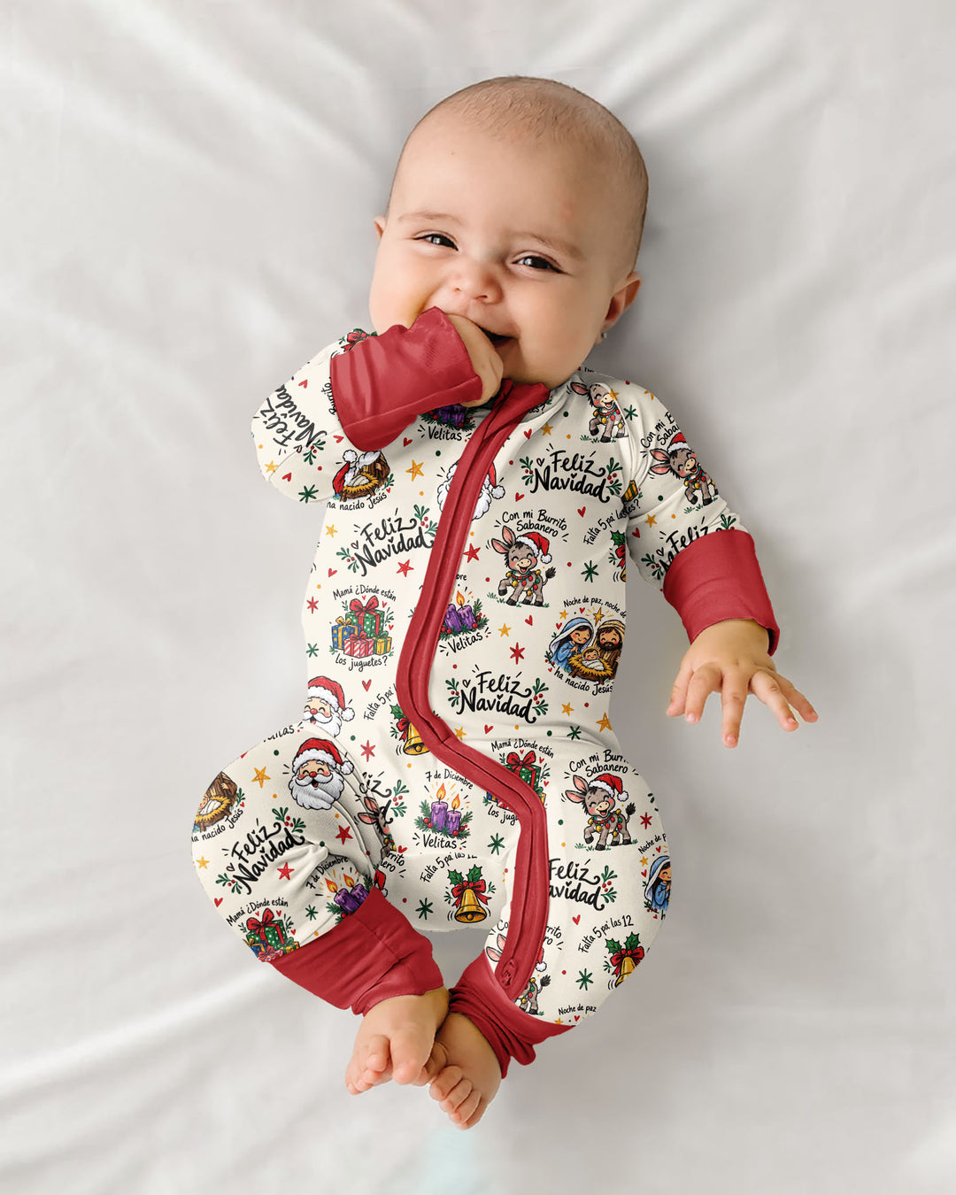 Whimsical Feliz Navidad Christmas Bamboo Convertible Zippy