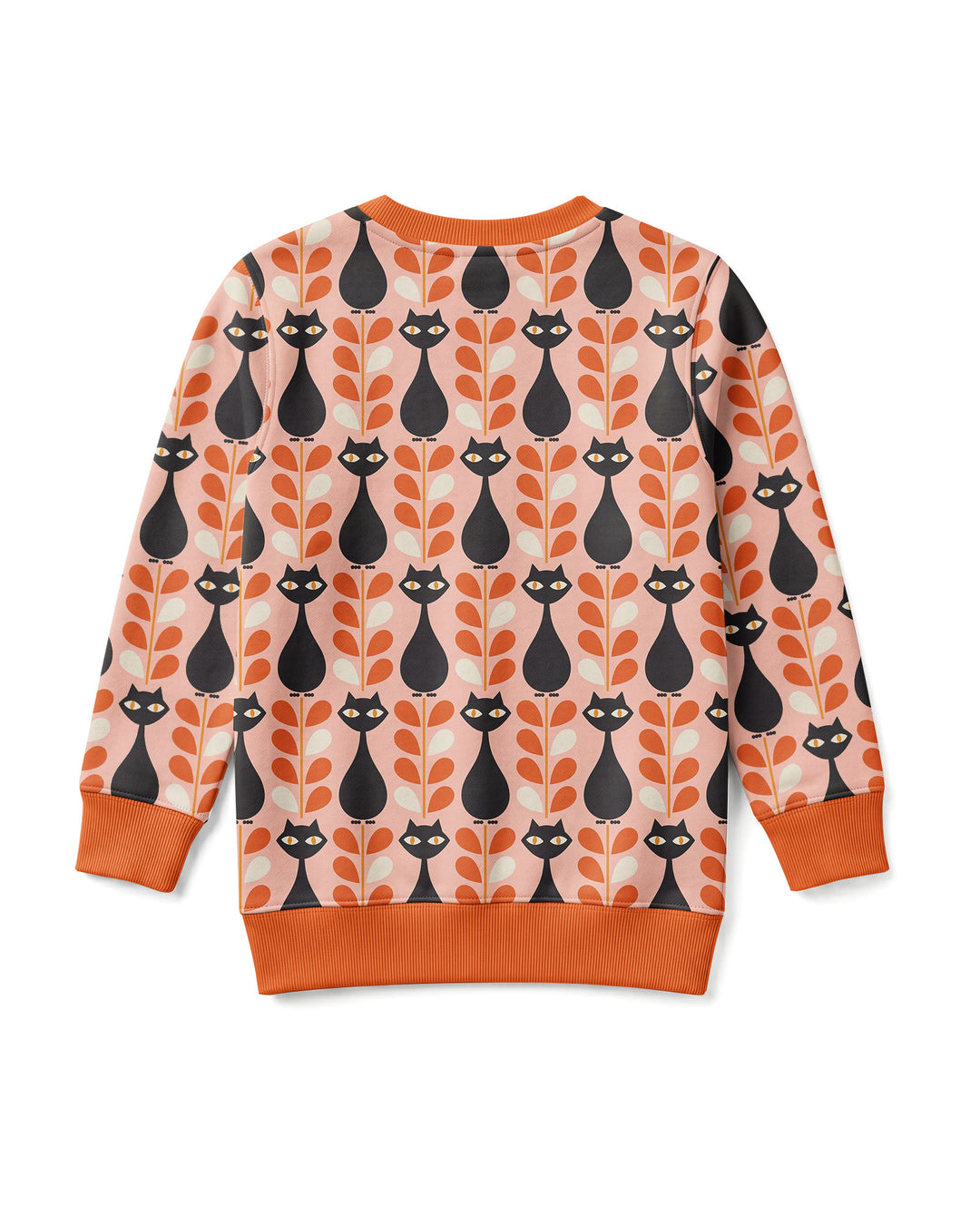Retro Black Cat Garden Bamboo Crewneck Sweatshirt