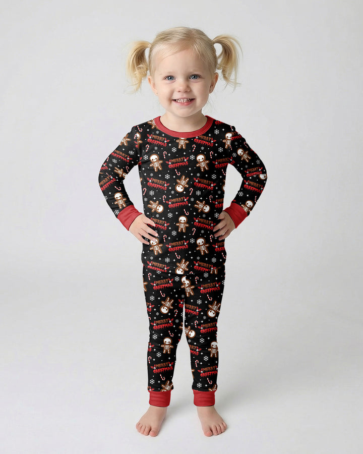 Merry Creepmas Cookies Bamboo Two Piece Long Sleeve Pajama Set
