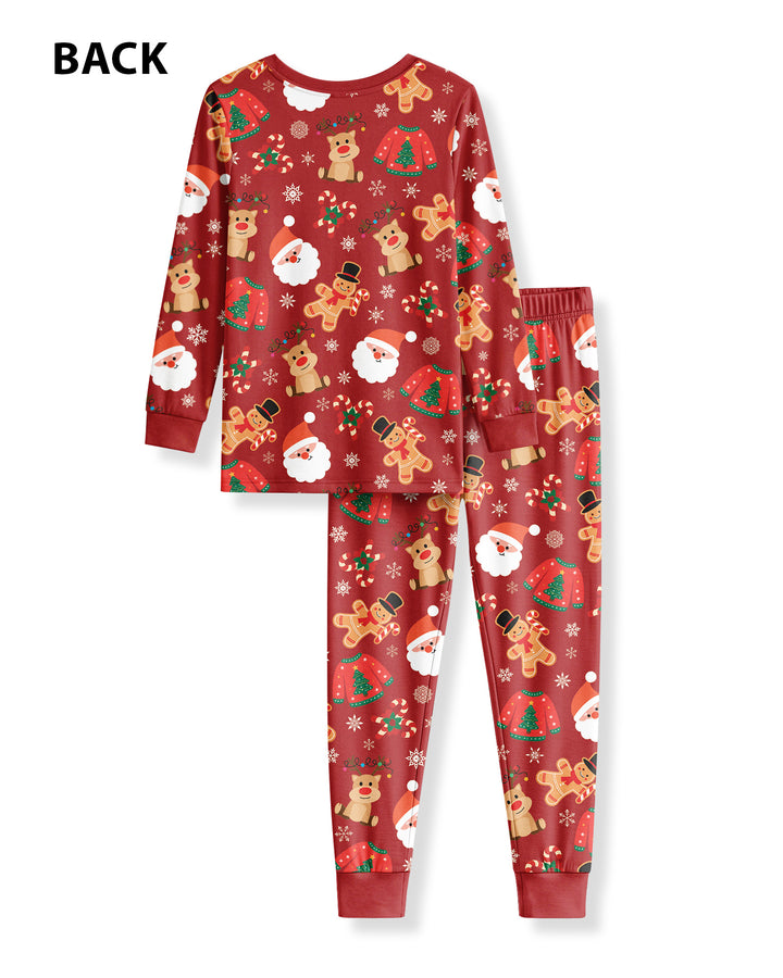 Personalized Christmas Crew Family Matching Bamboo Two Piece Long Sleeve Pajama Set