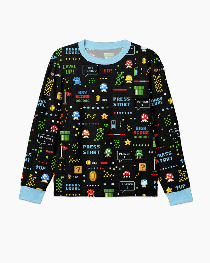 Pixel Game Lover Matching Bamboo Men's Pajama Set